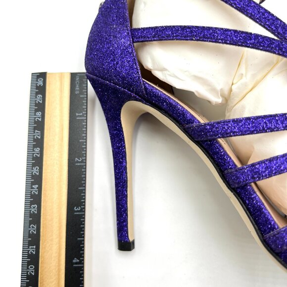 SJP Sarah Jessica Parker 36.5 EU‎ Purple Stiletto Dress Sandals Heels Shoes - Picture 12 of 14
